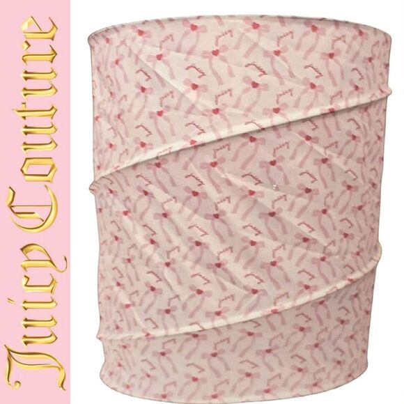 Juicy Couture Home Signature Logo  Heart Bow Pop Up Hamper - Picture 1 of 6